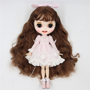 ICY DBS Blyth Boneca Licca Corpo Vestido de Renda Nó Arco Rosa Verde Princesa Terno Anime Roupas