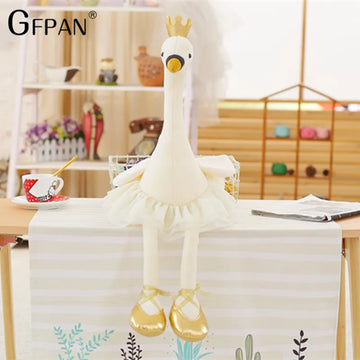 1pc linda saia cisne cor branca e rosa super adorável animal de pelúcia brinquedos de algodão do bebê boneca de festa para crianças meninas crianças