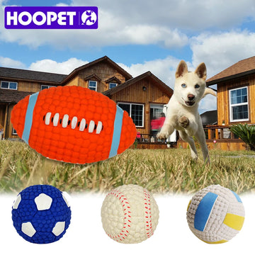 Hoopet-brinquedo do cão e do filhote, squeak ball, bola de tênis interessante, limpeza dos dentes