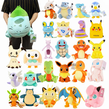 Pokemon Plush Stuffed Animal Toy, 47 estilos, Charmander, Squirtle, Pikachu, Bulbasaur, boneca, presente para criança