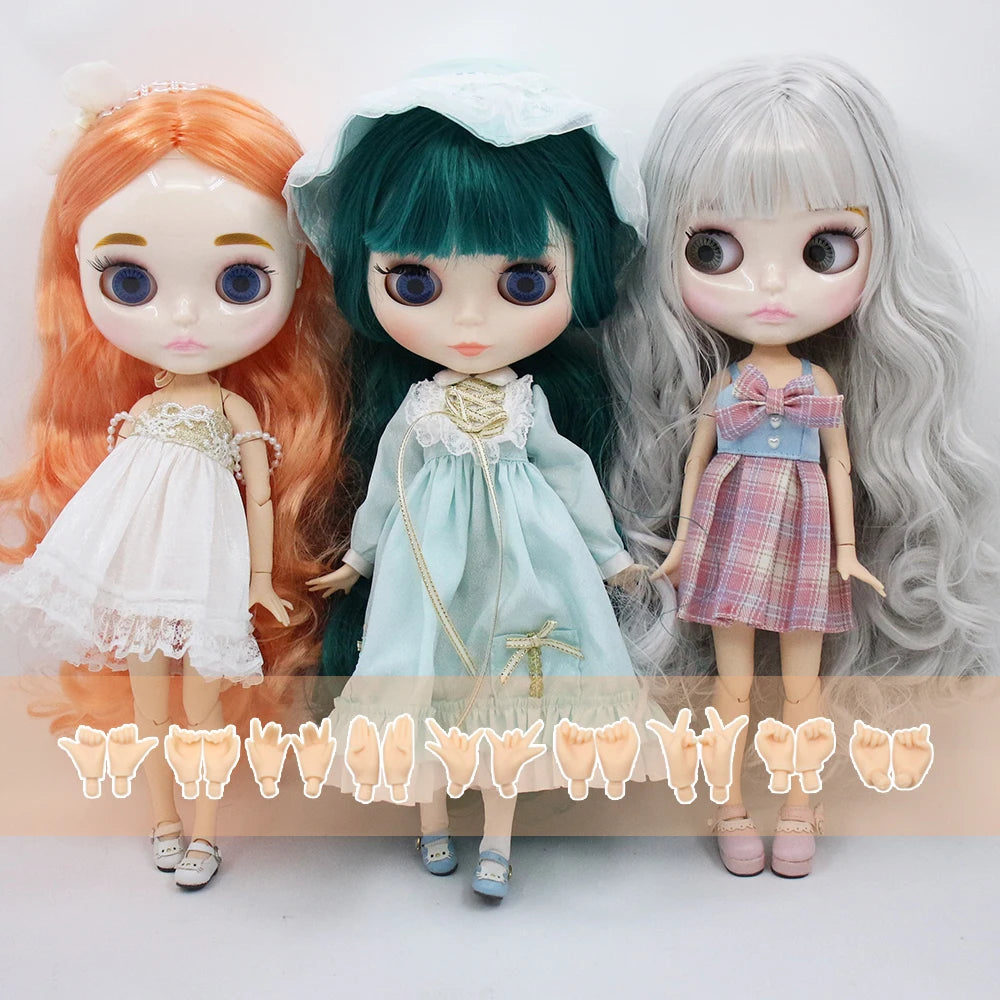 Boneca icy dbs blyth 1/6, corpo articulado 30cm, brinquedos bjd, rosto brilhante natural com mãos extras ab, bonecas da moda diy, presente para meninas