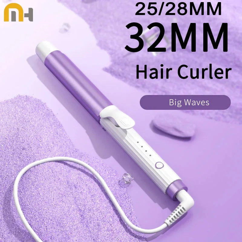 Modelador de cabelo grande volume não machuca o cabelo permanente íon negativo 32mm franja duradoura syling ferro de ondulação elétrico